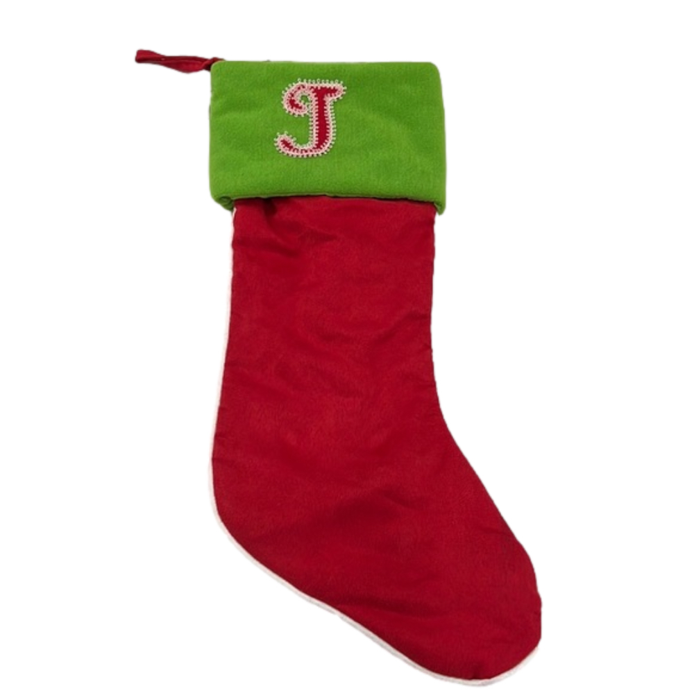 🐚 J monogrammed Christmas stocking